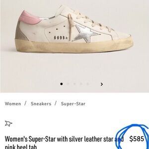 Woman’s Super-star with silver leather star and pink heel tab